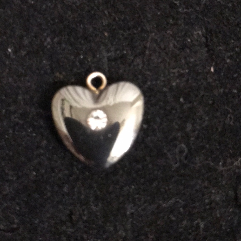 VTG  SILVER &DIAMOND HEART SHAPED PENDANT